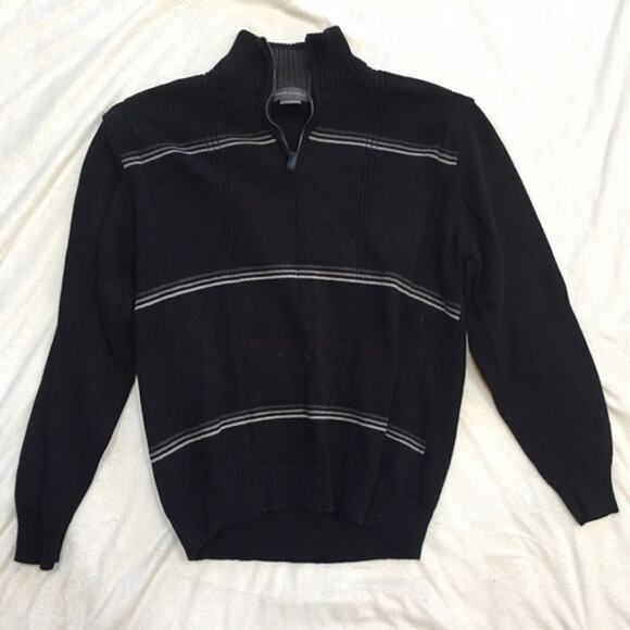 Tricots St. Raphael Striped Quarter Zip Sweater | Sz L - Picture 2 of 4